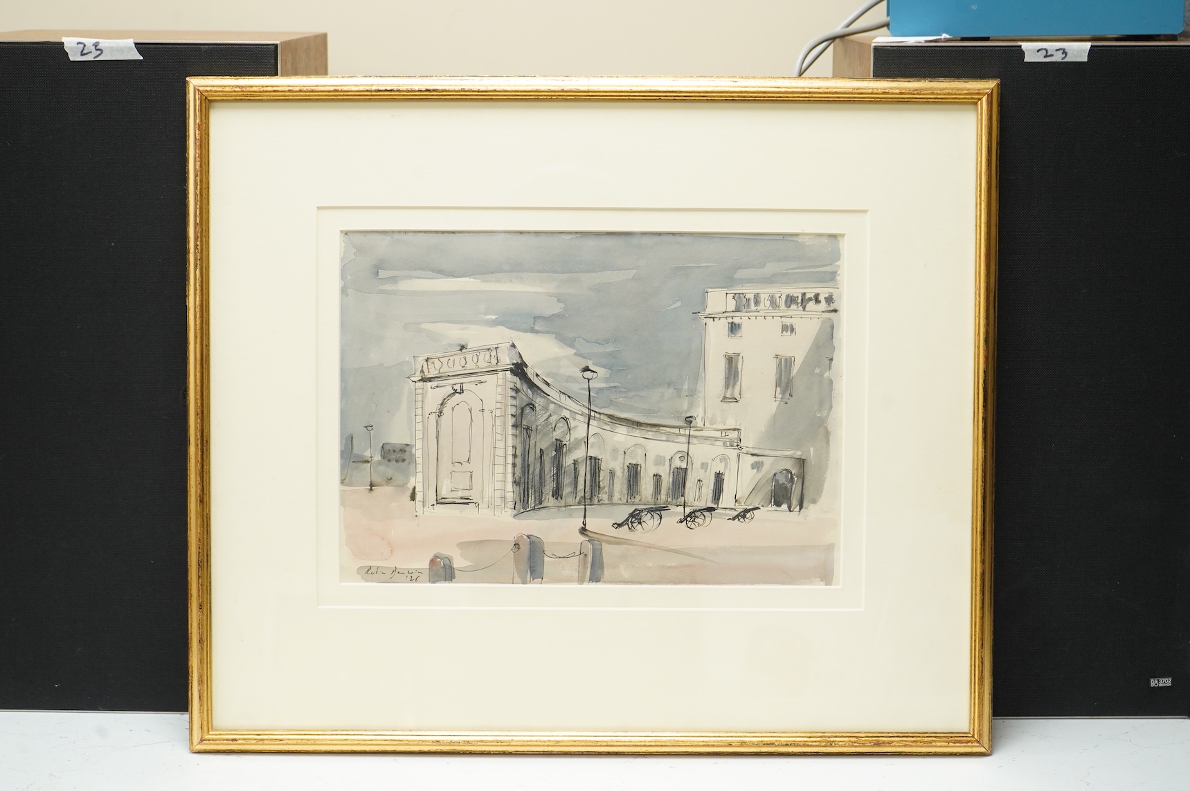 Robin Darwin (1910-1974), ‘Castle’, signed and dated ‘36, Modern British watercolour, 25 x 35cm